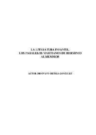Portada:La literatura infantil : las palabras martianas de Herminio Almendros / Diosvany Ortega González