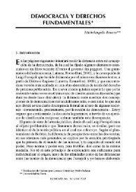 Portada:Democracia y derechos fundamentales / Michelangelo Bovero