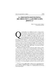 Portada:La dimensión institucional del derecho y la justificación jurídica / Manuel Atienza y Juan Ruiz Manero