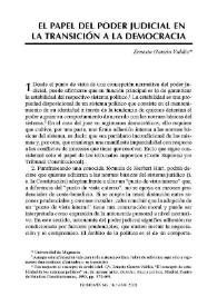 Portada:El papel del poder judicial en la transición a la democracia / Ernesto Garzón Valdés