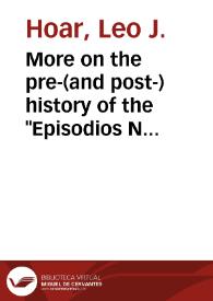Portada:More on the pre-(and post-) history of the \"Episodios Nacionales\": Galdós article El dos de mayo (1874) / Leo J. Hoar
