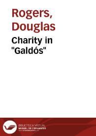 Portada:Charity in "Galdós" / Douglas Rogers