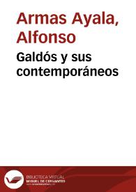 Portada:Galdós y sus contemporáneos / Alfonso Armas Ayala