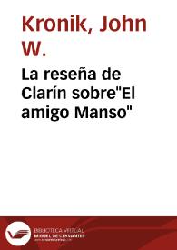 Portada:La reseña de Clarín sobre"El amigo Manso" / John W. Kronik