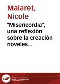 Portada:"Misericordia", una reflexión sobre la creación novelesca / Nicole Malaret