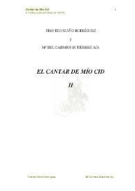 Portada:El Cantar de Mío Cid. 2 : fecha y autor del Cantar de Mío Cid / Timoteo Riaño Rodríguez y M.ª del Carmen Gutiérrez Aja