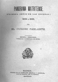 Portada:Obras jocosas y satíricas de El Curioso Parlante / Ramón de Mesonero Romanos