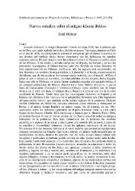 Portada:Nuevos estudios sobre el antiguo idioma ibérico / Emil Hübner