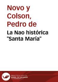 Portada:La Nao histórica \"Santa María\" / Pedro de Novo y Colson