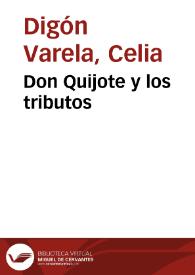 Portada:Don Quijote y los tributos / Celia Digón Varela