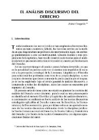 Portada:El análisis discursivo del derecho / Jaime Coaguila