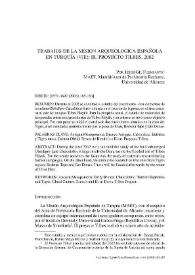 Portada:Trabajos de la Misión Arqueológica Española en Turquía (VIII): el Proyecto Tilbes, 2002 / Jesús Gil Fuensanta
