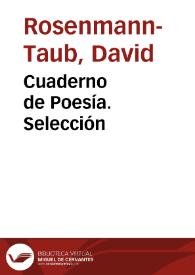 Portada:Cuaderno de Poesía. Selección / David Rosenmann-Taub