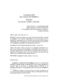 Portada:La disolución de la realidad empírica / Fernando Tola y Carmen Dragonetti
