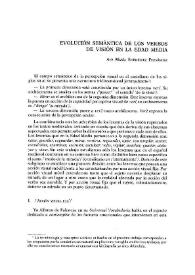 Portada:Evolución semántica de los verbos de visión en la Edad Media / Ana María Rodríguez Fernández