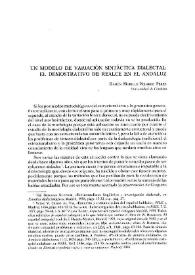 Portada:Un modelo de variación sintáctica dialectal: el demostrativo de realce en el andaluz / Ramón Morillo-Velarde Pérez