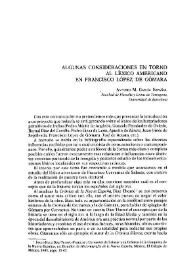 Portada:Algunas consideraciones en torno al léxico americano en Francisco López de Gómara / Antonio M. García Español