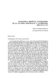 Portada:Onomástica medieval contrastada en la Navarra peninsular y continental (siglos XIV-XV) / Ricardo Cierbide Martinena