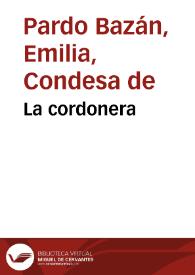 Portada:La cordonera / Emilia Pardo Bazán