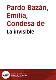 Portada:La invisible / Emilia Pardo Bazán