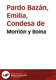 Portada:Morrión y Boina / Emilia Pardo Bazán