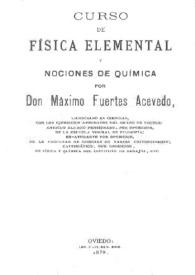 Portada:Curso de física y nociones de química / por Máximo Fuertes Acevedo