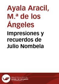 Portada:Impresiones y recuerdos de Julio Nombela / M.ª de los Ángeles Ayala