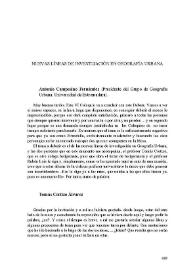 Portada:Nuevas líneas de investigación en Geografía Urbana / Antonio Campesino Fernández