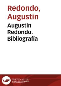 Portada:Augustin Redondo. Bibliografía