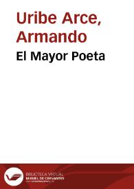 Portada:El Mayor Poeta / Armando Uribe Arce