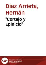 Portada:\"Cortejo y Epinicio\" / por Hernán Díaz Arrieta