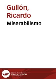 Portada:Miserabilismo / Ricardo Gullón