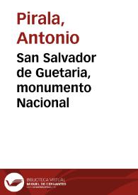 Portada:San Salvador de Guetaria, monumento Nacional / Antonio Pirala