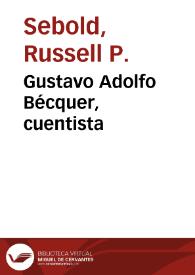 Portada:Gustavo Adolfo Bécquer, cuentista / Russell P. Sebold