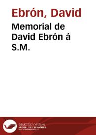 Portada:Memorial de David Ebrón á S.M.
