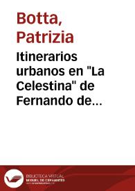 Portada:Itinerarios urbanos en \"La Celestina\" de Fernando de Rojas / Patrizia Botta