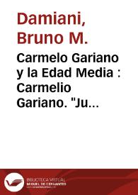 Portada:Carmelo Gariano y la Edad Media : Carmelio Gariano. "Juan Ruiz, Boccaccio, Chaucer". Sacramento, California, Hispanic Press, 1984. / Bruno M. Damiani