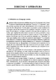 Portada:Derecho y literatura / Carlos Pérez