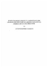 Portada:Tomás Francisco Prieto y la enseñanza del grabado en hueco en Salamanca durante la primera mitad del siglo XVIII / por M.ª Nieves Rupérez Almajano