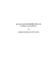 Portada:El tratado de Perspectiva de Vignola en España / por Javier Navarro de Zuvillaga