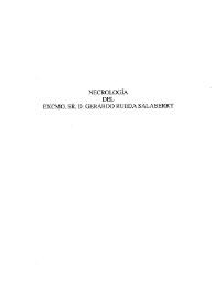 Portada:Necrología del Excmo. Sr. D. Gerardo Rueda Salaberry / Enrique Pardo Canalís