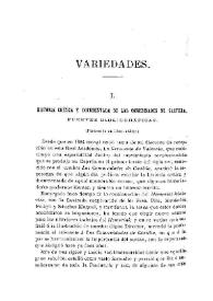 Portada:Historia crítica y documentada de las comunidades de Castilla. Fuentes bibliográficas / Manuel Danvila