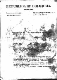 Portada:Decreto sobre el establecimiento de posadas, mesones y ventas en caminos nacionales o públicos (Bogotá, 2 de abril de 1825, año 15º)