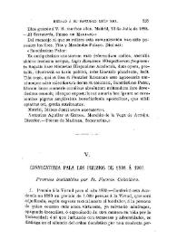 Portada:Convocatoria para los premios de 1898 a 1900. Premios instituidos por D. Fermín Caballero / Pedro de Madrazo