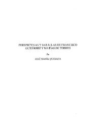 Portada:Perspectivas y batallas de Francisco Gutiérrez y Matías de Torres / José María Quesada