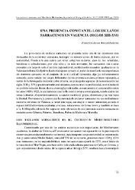 Portada:Una presencia constante : los esclavos sarracenos en Valencia (siglos XIII-XVI) / Francisco Marzal Palacios