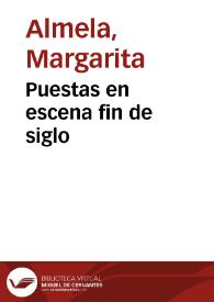 Portada:Puestas en escena fin de siglo / Margarita Almela