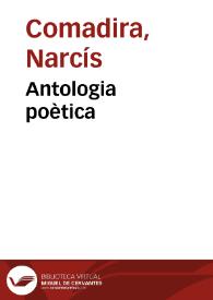 Portada:Antologia poètica / Narcís Comadira