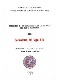 Portada:Documentos del siglo XIV : 4 / edición de Isabel García Díaz