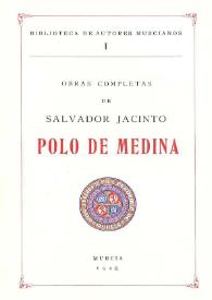 Portada:Obras completas de Salvador Jacinto Polo de Medina